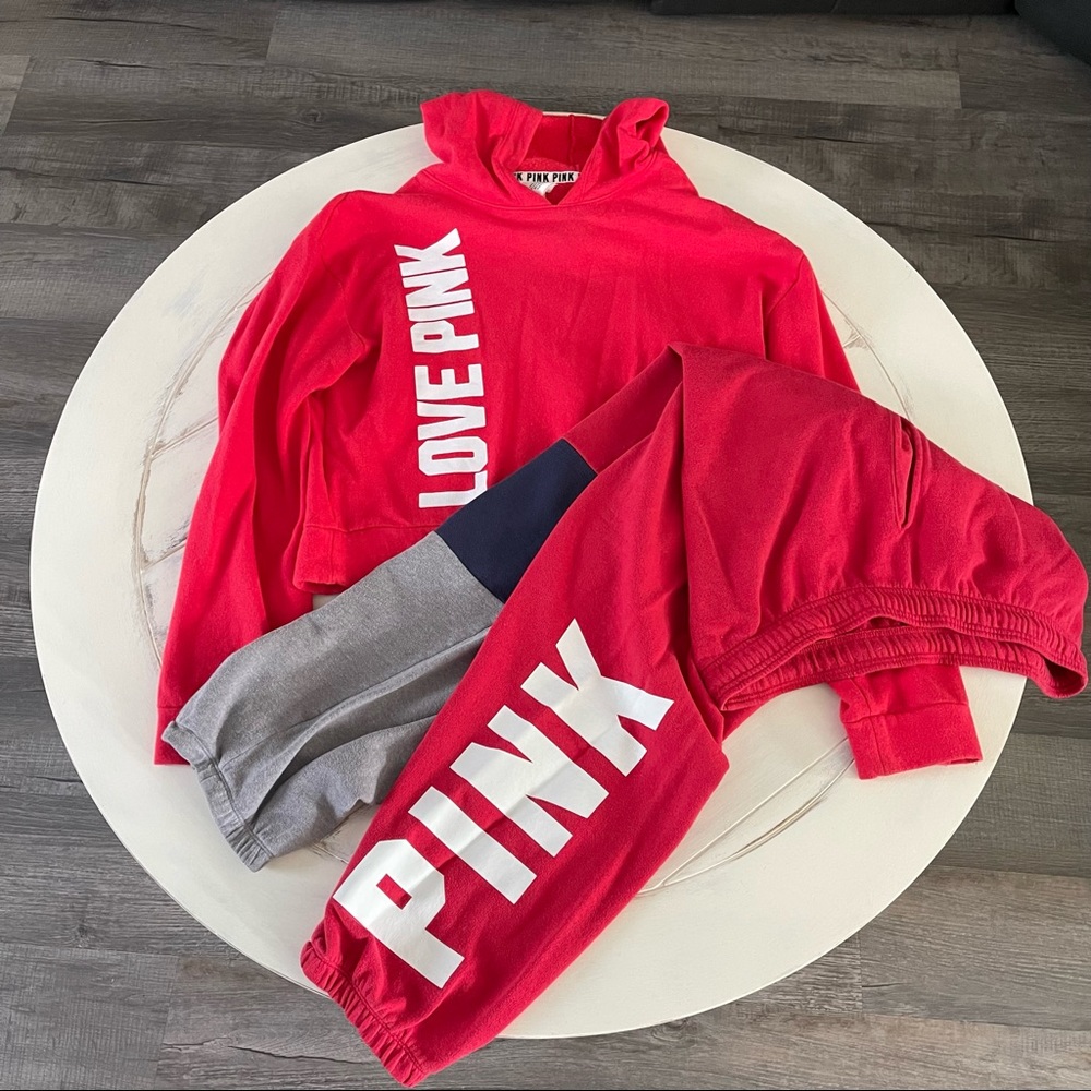 PINK Victoria's Secret Hoodie Jogger Set